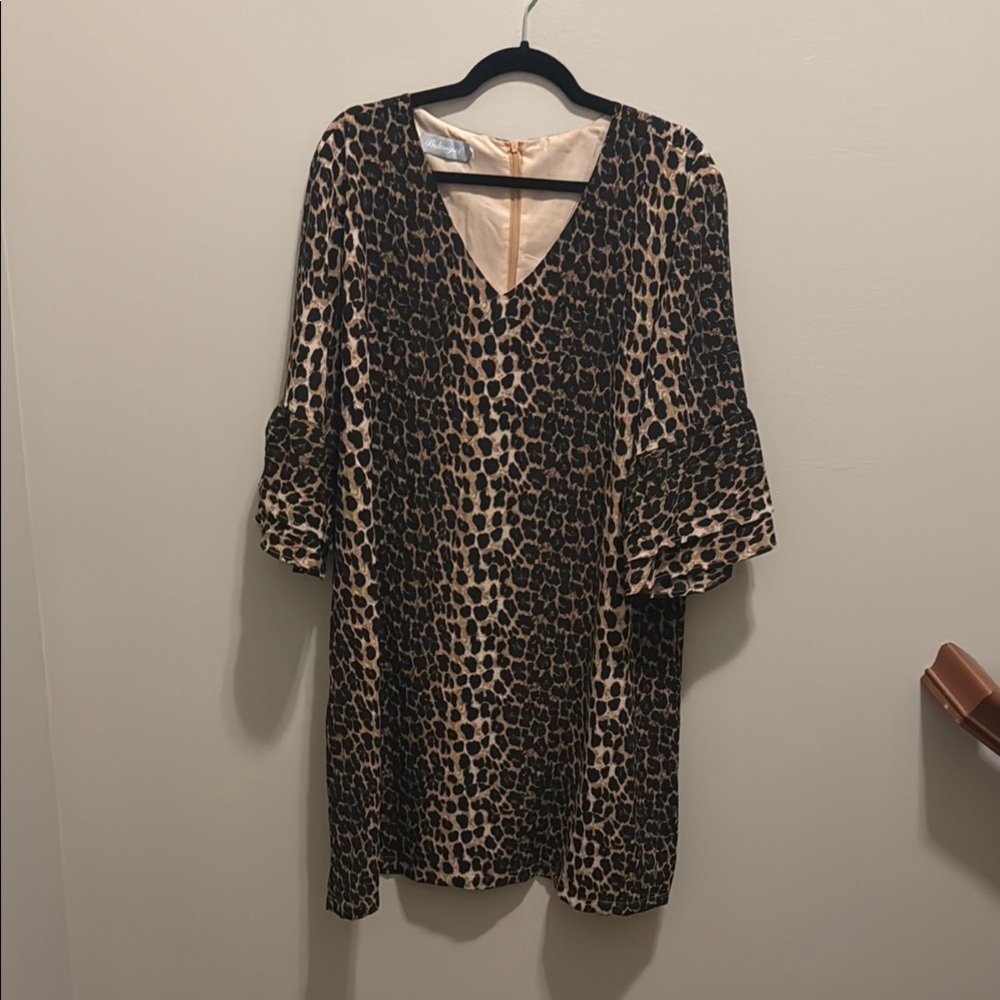 Cream Bell Sleeve V-Neck Dress for Night Out